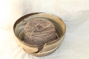 Nuts Natural Colored Yarn in Wendy Clay Natural Stripes Yarn Bowl